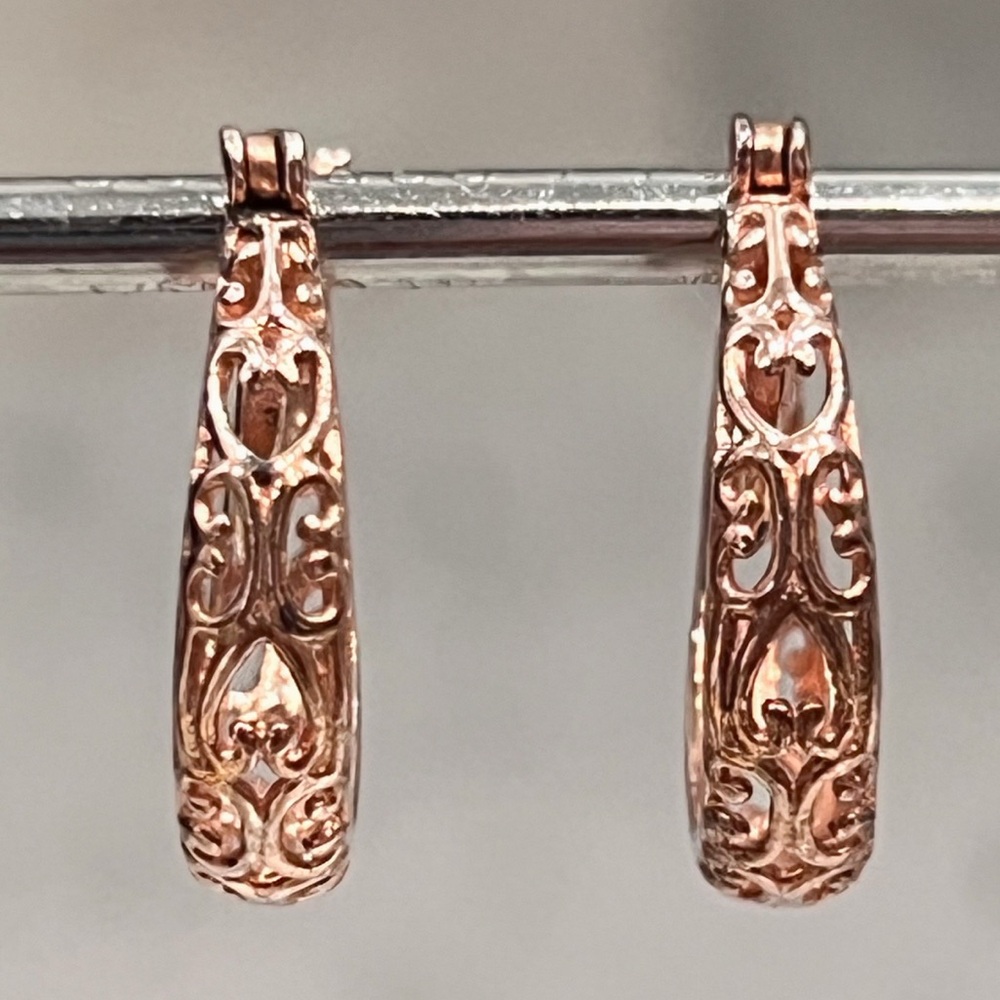 14K Rosegold Sterling Silver Dainty Hoop Earrings